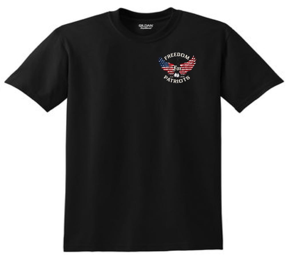 front of black freedom for patriots tshirt
