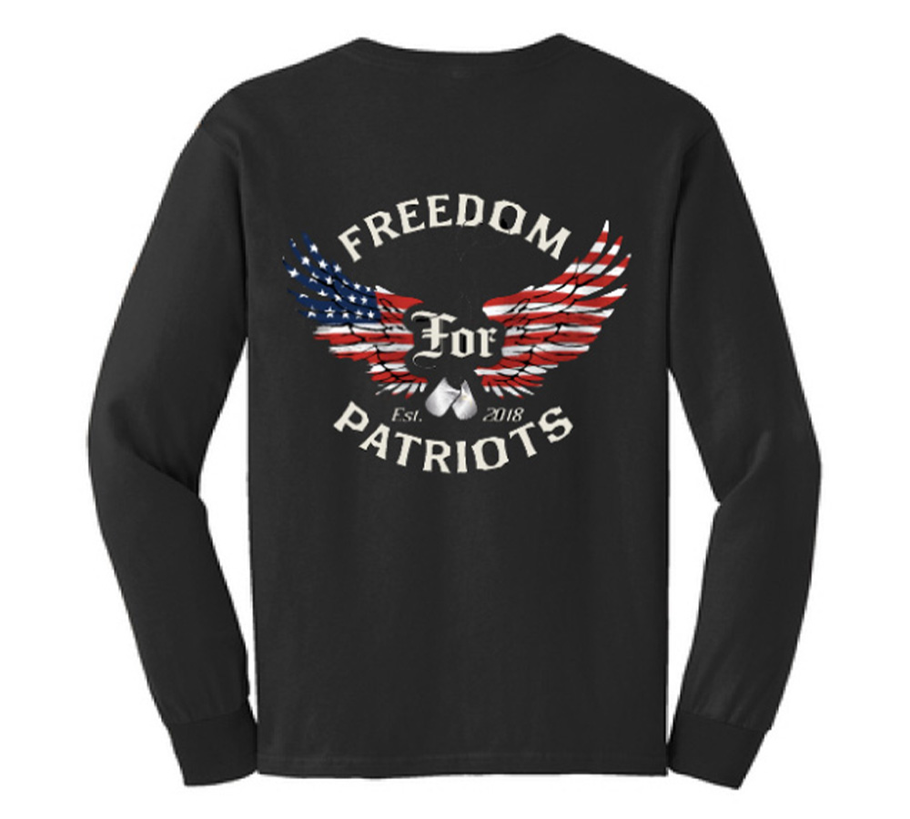 back of long sleeve t-shirt in black