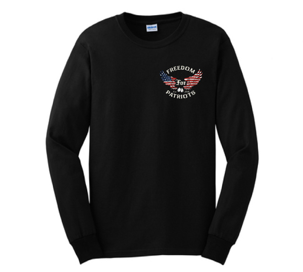 front of long sleeve t shirt in black